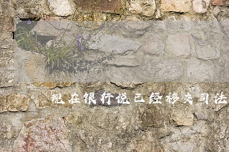 现在银行说已经移交司法部门
