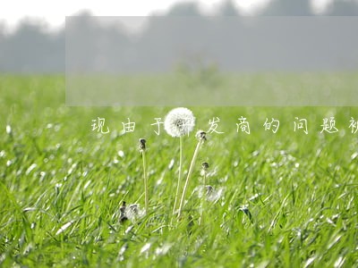 现由于开发商的问题被法院冻结了 现由于开发商的问题被法院冻结了