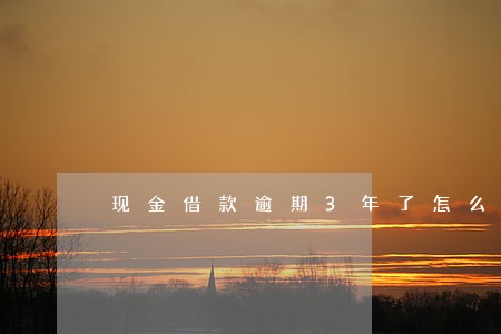 现金借款逾期3年了怎么还款 现金借款逾期3年了怎么还款