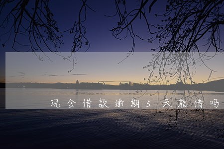现金借款逾期5天能借吗 现金借款逾期5天能借吗