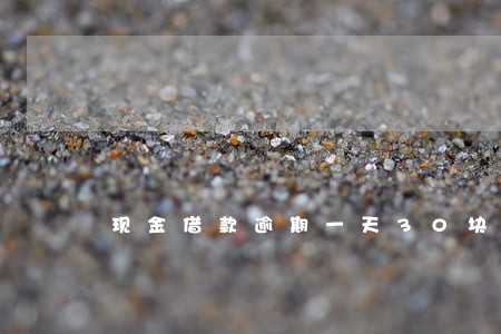 现金借款逾期一天30块钱 现金借款逾期一天30块钱