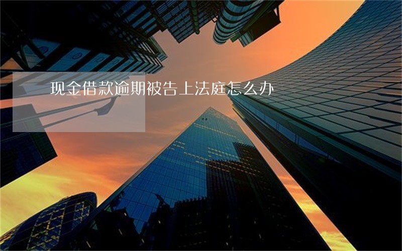 现金借款逾期被告上法庭怎么办 现金借款逾期被告上法庭怎么办