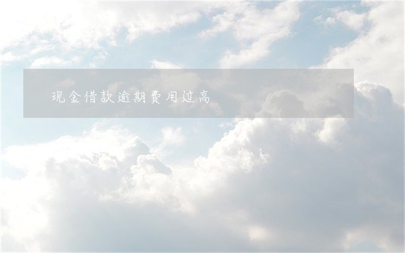 现金借款逾期费用过高 现金借款逾期费用过高