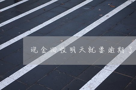 现金回收明天就要逾期了 现金回收明天就要逾期了