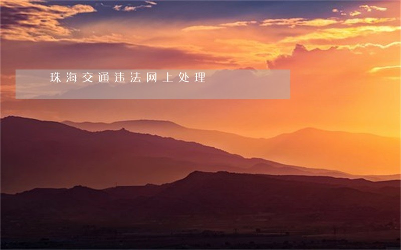 珠海交通违法网上处理