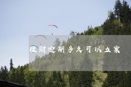 理财逾期多久可以立案 理财逾期多久可以立案