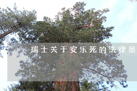 瑞士关于安乐死的法律条文 瑞士关于安乐死的法律条文