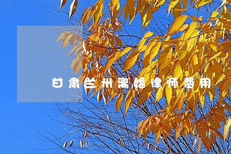 甘肃兰州离婚律师费用 甘肃兰州离婚律师费用