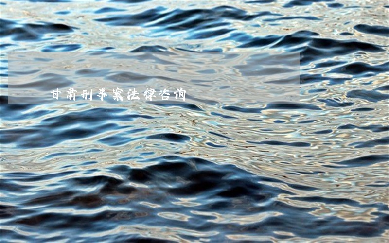 甘肃刑事案法律咨询 甘肃刑事案法律咨询