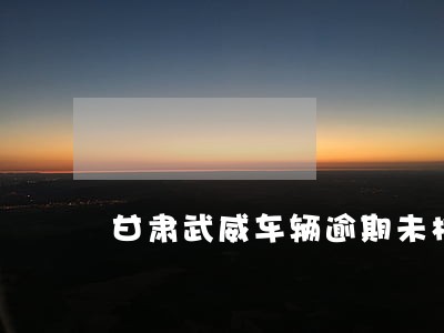 甘肃武威车辆逾期未检一年 甘肃武威车辆逾期未检一年