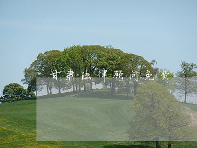 甘肃法律顾问免费 甘肃法律顾问免费