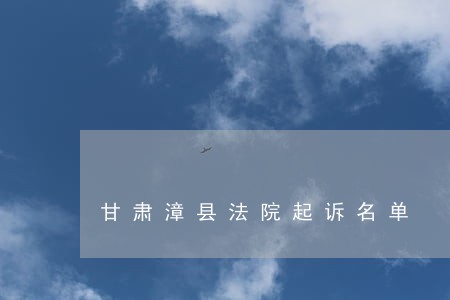 甘肃漳县法院起诉名单