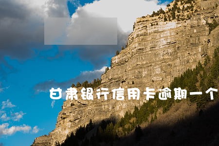 甘肃银行信用卡逾期一个月 甘肃银行信用卡逾期一个月