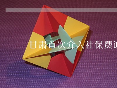 甘肃首次介入社保费追缴 甘肃首次介入社保费追缴