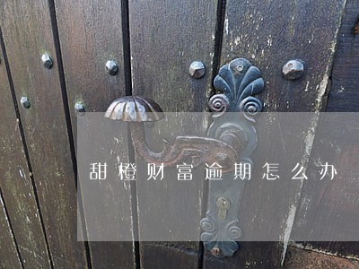 甜橙财富逾期怎么办 甜橙财富逾期怎么办