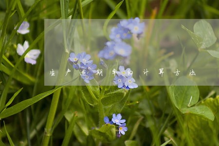 生产逾期率的计算方法