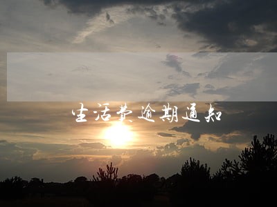 生活费逾期通知 生活费逾期通知