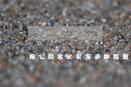 用公司名义买车逾期后果 用公司名义买车逾期后果