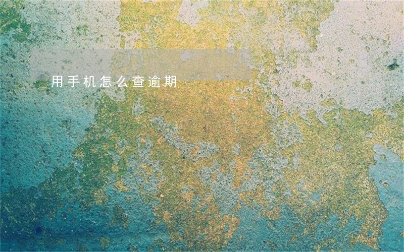 用手机怎么查逾期 用手机怎么查逾期