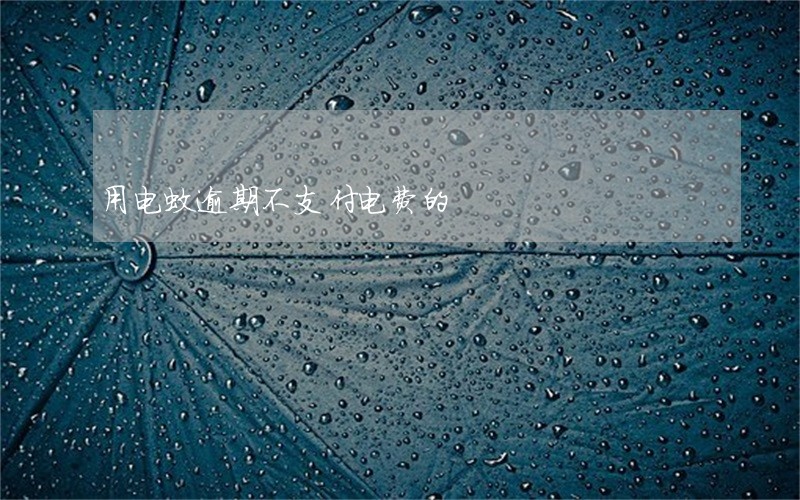 用电蚊逾期不支付电费的 用电蚊逾期不支付电费的
