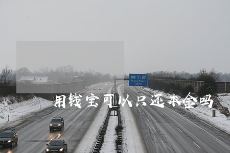 用钱宝可以只还本金吗 用钱宝可以只还本金吗