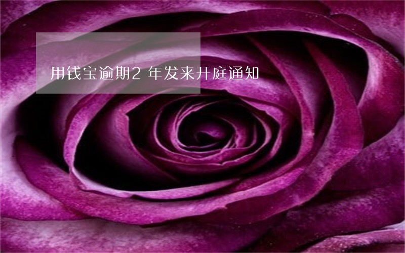 用钱宝逾期2年发来开庭通知 用钱宝逾期2年发来开庭通知