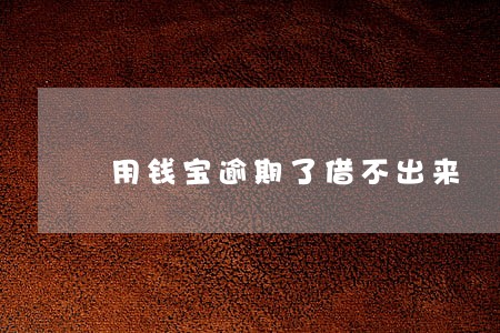 用钱宝逾期了借不出来 用钱宝逾期了借不出来