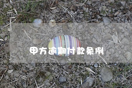 甲方逾期付款条例 甲方逾期付款条例