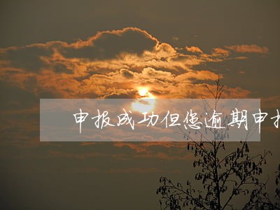 申报成功但您逾期申报多少钱 申报成功但您逾期申报多少钱