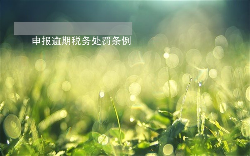 申报逾期税务处罚条例 申报逾期税务处罚条例