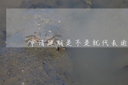 申请延期是不是就代表逾期了 申请延期是不是就代表逾期了