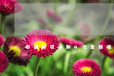 申请房贷逾期4次金额很小
