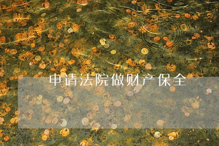 申请法院做财产保全 申请法院做财产保全