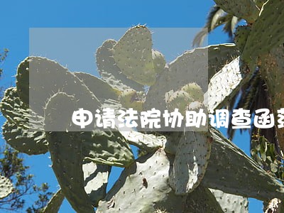 申请法院协助调查函范文 申请法院协助调查函范文