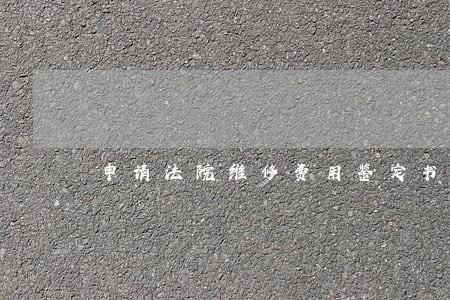 申请法院维修费用鉴定书