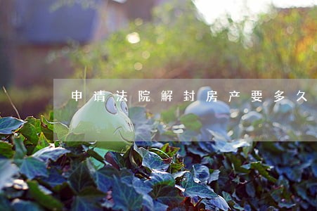 申请法院解封房产要多久 申请法院解封房产要多久
