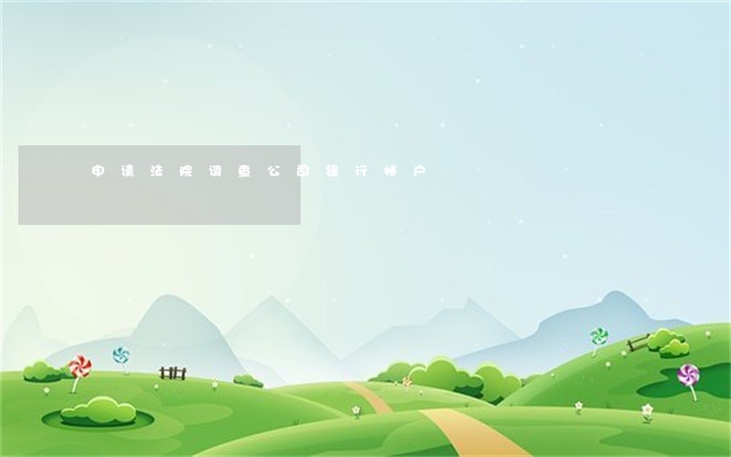 申请法院调查公司银行帐户