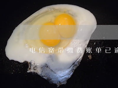 电信宽带缴费账单已逾期 电信宽带缴费账单已逾期