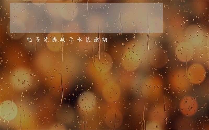 电子票据提示承兑逾期 电子票据提示承兑逾期