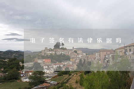 电子签名有法律依据吗 电子签名有法律依据吗