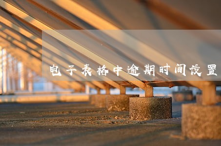 电子表格中逾期时间设置 电子表格中逾期时间设置
