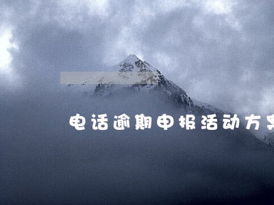 电话逾期申报活动方案 电话逾期申报活动方案