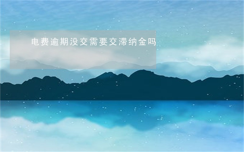 电费逾期没交需要交滞纳金吗 电费逾期没交需要交滞纳金吗
