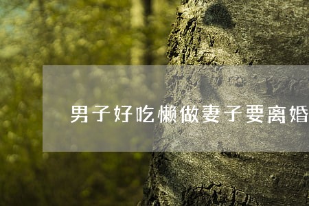 男子好吃懒做妻子要离婚 男子好吃懒做妻子要离婚