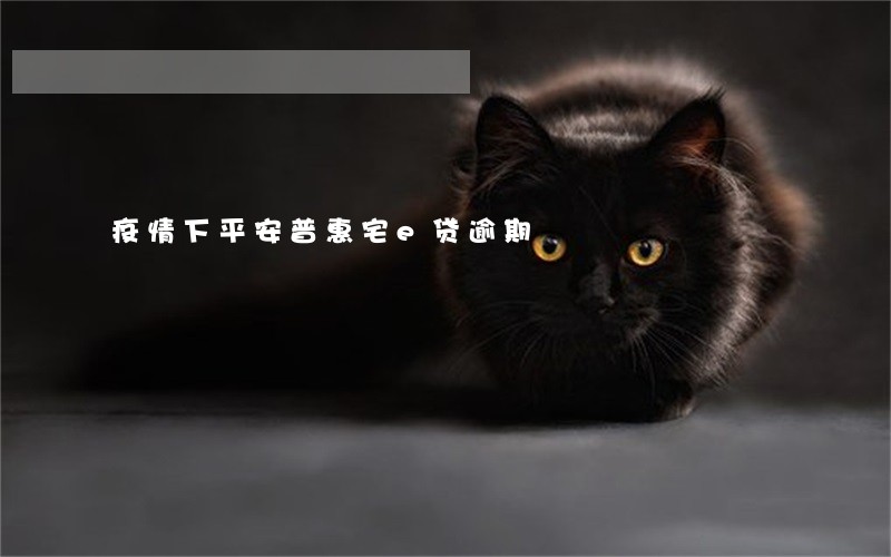 疫情下平安普惠宅e贷逾期
