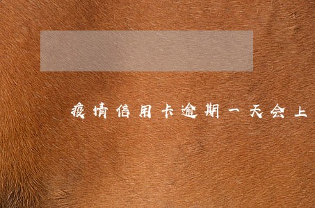 疫情信用卡逾期一天会上征信吗