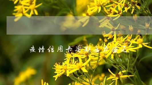 疫情信用卡逾期无力偿还 疫情信用卡逾期无力偿还