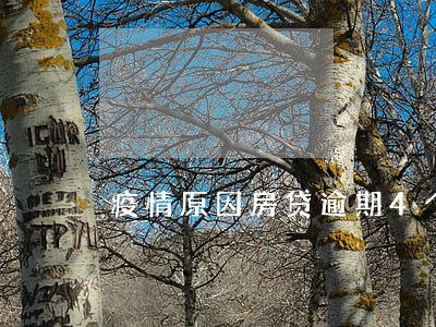 疫情原因房贷逾期4个月了 疫情原因房贷逾期4个月了