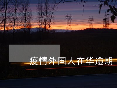 疫情外国人在华逾期 疫情外国人在华逾期