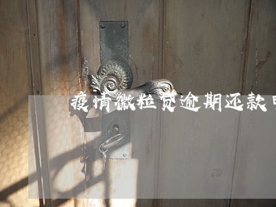 疫情微粒贷逾期还款申请 疫情微粒贷逾期还款申请